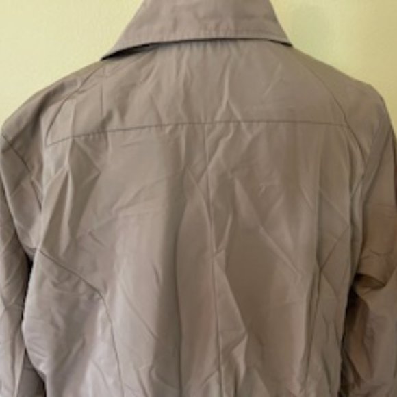 Bebe Women's Waterproof Hooded Travel Jacket – Lightweight, Packable, XL, Taupe - Picture 5 of 5